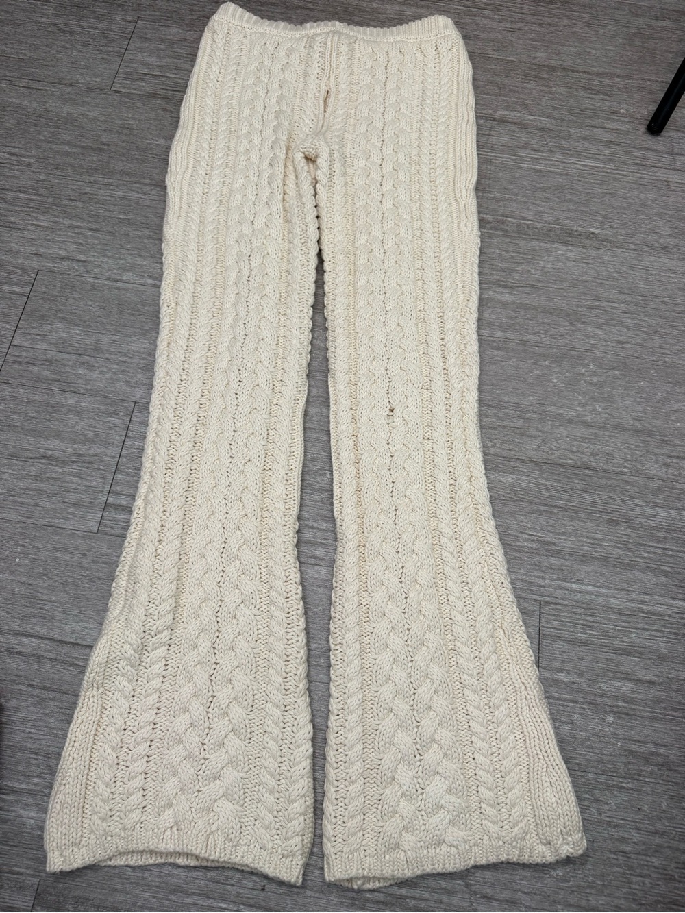 Lioness Serena Pant Cream Cable Knit Flare Pants Boho Coastal Grandma NWT *READ* - Picture 6 of 10